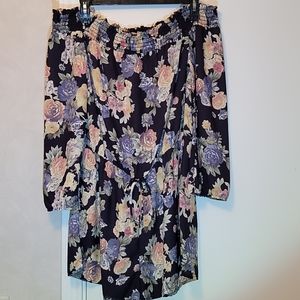 Floral Long Sleeve, Off the Shoulder Romper